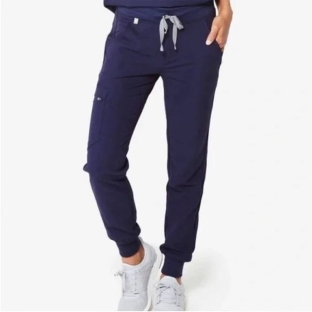Figs Zamora Joggers Womens Navy Scrub Pants Cargo Zip Pocket M